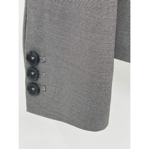 Banana Republic Blazer Jacket Women 8 Black White Small Houndstooth Peplum Back - Picture 4 of 15